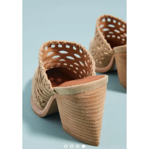 Jeffrey Campbell Favela Woven Suede Mules Block Heeled Slip On Anthropologie