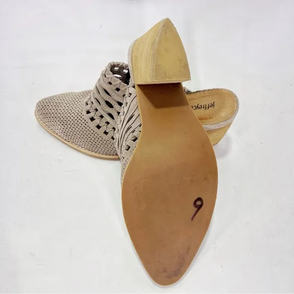 Jeffrey Campbell Favela Woven Suede Mules Block Heeled Slip On Anthropologie
