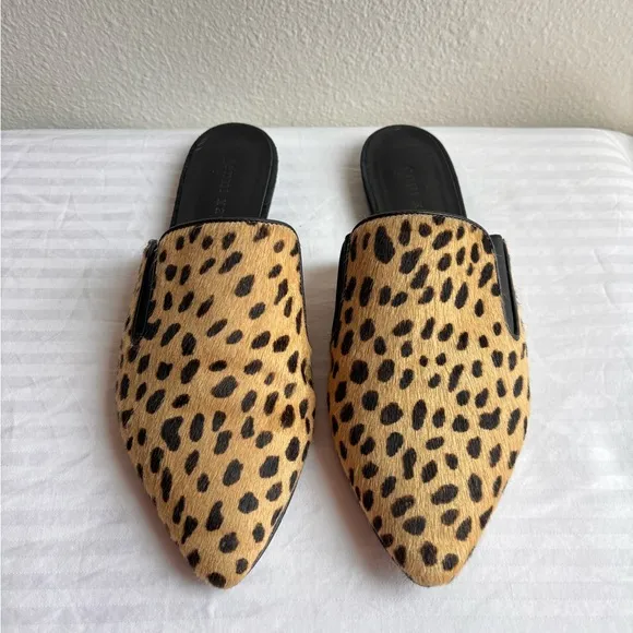 Jenni Kayne Pony Hair Mules Cheetah Leopard Print