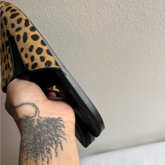 Jenni Kayne Pony Hair Mules Cheetah Leopard Print