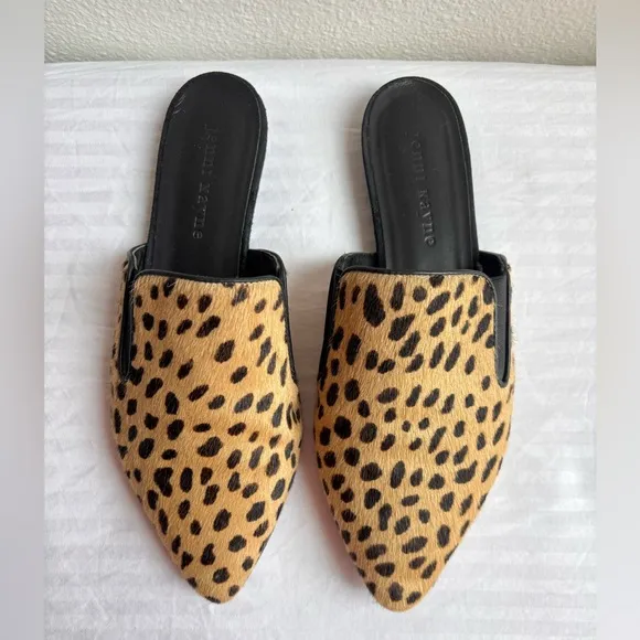 Jenni Kayne Pony Hair Mules Cheetah Leopard Print