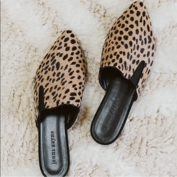 Jenni Kayne Pony Hair Mules Cheetah Leopard Print