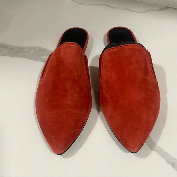 Jenni Kayne women's suede mules color rust size 38 slip on without box