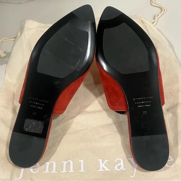 Jenni Kayne women's suede mules color rust size 38 slip on without box