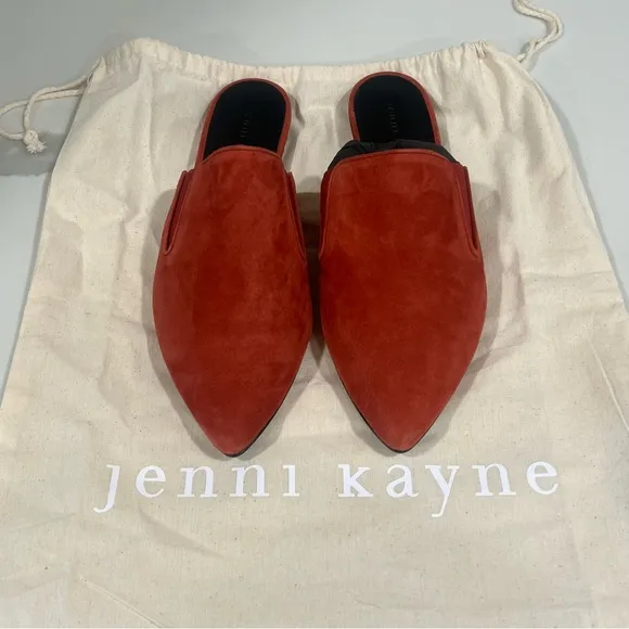 Jenni Kayne women's suede mules color rust size 38 slip on without box