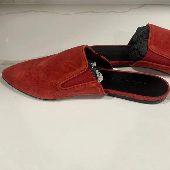 Jenni Kayne women's suede mules color rust size 38 slip on without box