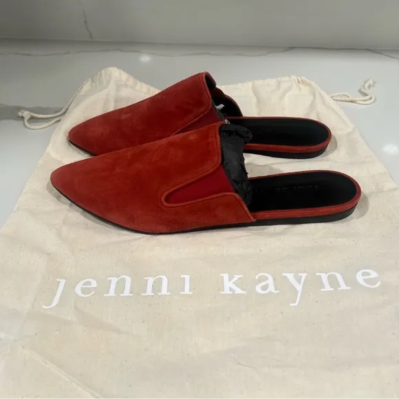 Jenni Kayne women's suede mules color rust size 38 slip on without box