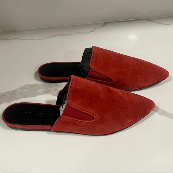 Jenni Kayne women's suede mules color rust size 38 slip on without box