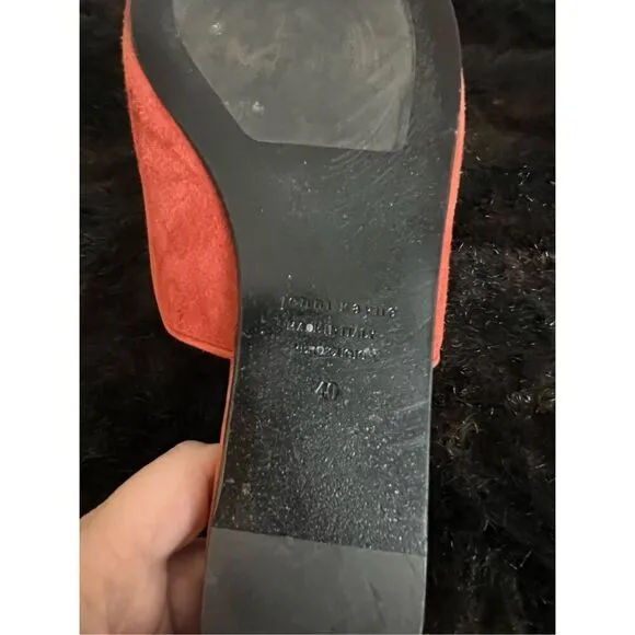 Jenni Kayne rust suede leather mules 40 9.5