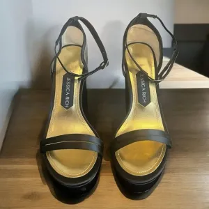 Jessica Rich Strappy Satin Platform Heels Womens Sz 7.5 EUR 38