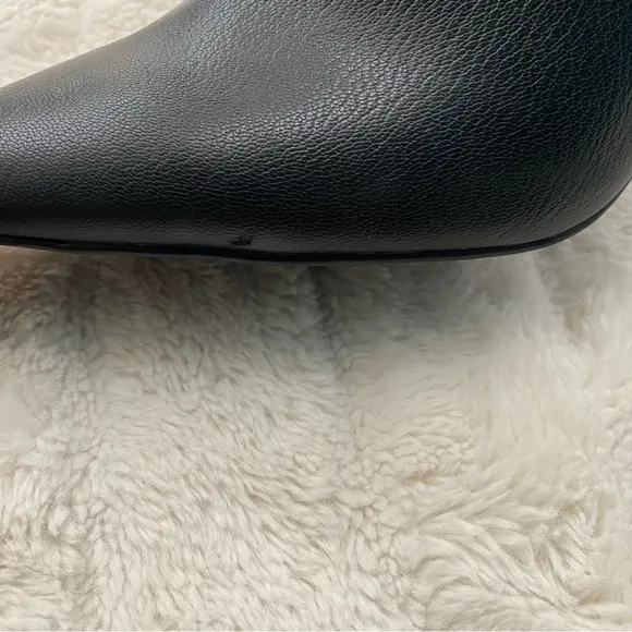 Jessica Simpson Pointy Toe Mules Heels Black Gold Size 11