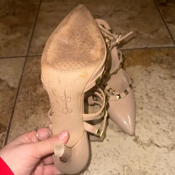 Jessica Simpson Nude Strappy Heels