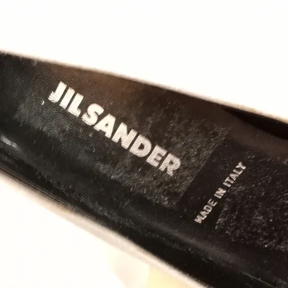 JIL SANDER Silver Satin Pointed Closed-toe Heels