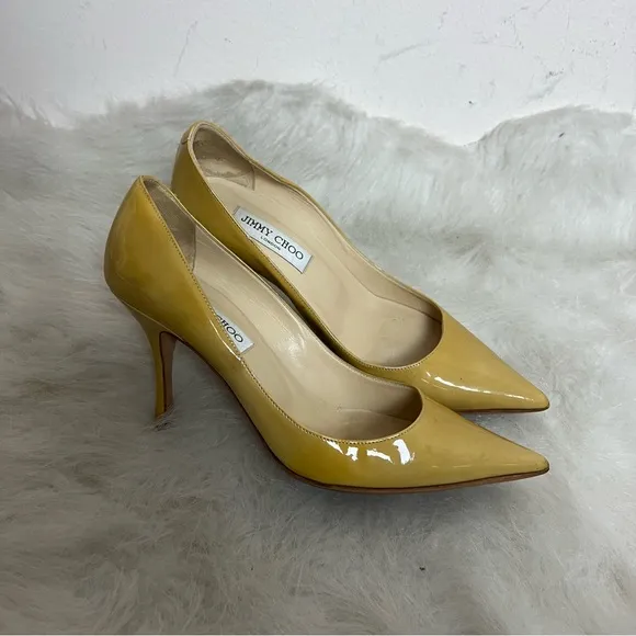 Jimmy Choo Anouk Patent Leather Pointed Toe heels