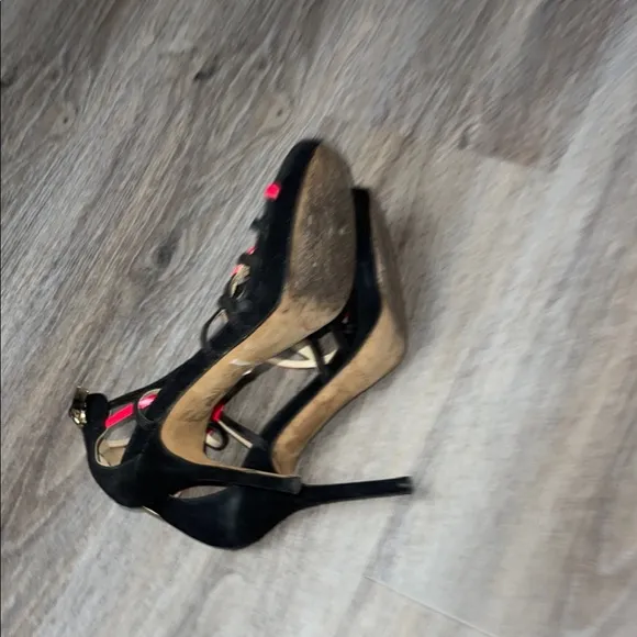 Jimmy Choo Black and Pink Strappy Heels Size 37 (US 7)