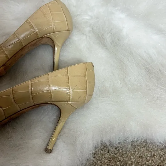 Jimmy Choo Gilbert Croc Pointed Round Toe Heels