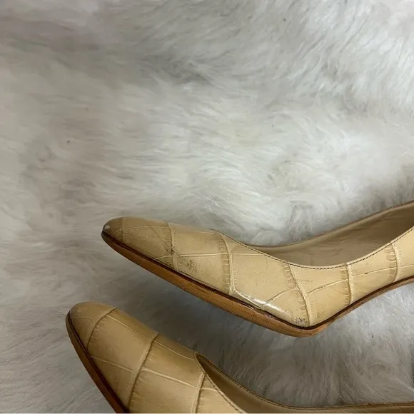 Jimmy Choo Gilbert Croc Pointed Round Toe Heels