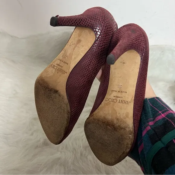 Jimmy Choo Gilbert Suede Pointed Round Toe Heels