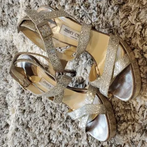 Jimmy Choo Glitter Strappy Heels