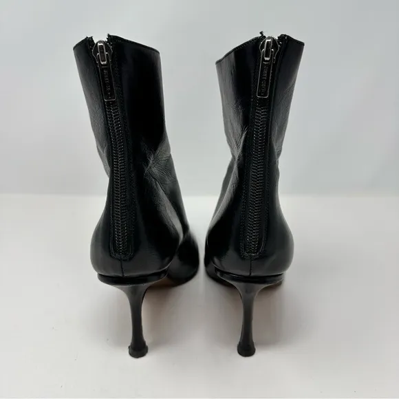 Jimmy Choo Leather Pointed Toe Ankle Boots Black Size 7.5, 37 1/2