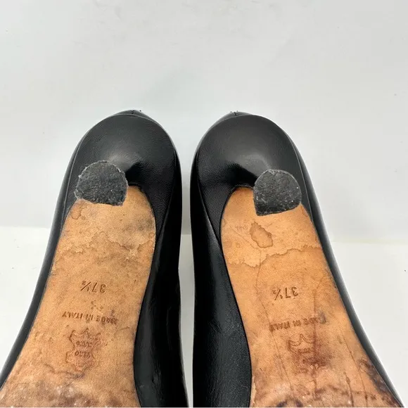 Jimmy Choo Leather Pointed Toe Ankle Boots Black Size 7.5, 37 1/2