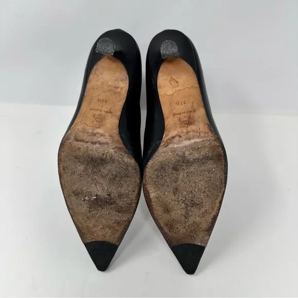 Jimmy Choo Leather Pointed Toe Ankle Boots Black Size 7.5, 37 1/2