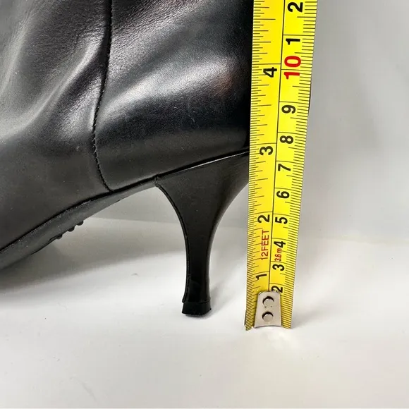 Jimmy Choo Leather Pointed Toe Ankle Boots Black Size 7.5, 37 1/2