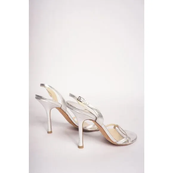 Jimmy Choo Silver Strappy Slingback Heels