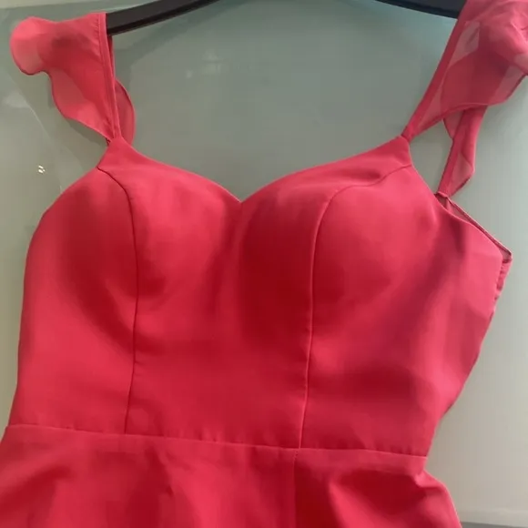 JJ House Red Chiffon Maxi Dress Size 6