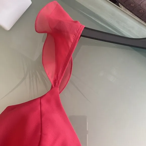 JJ House Red Chiffon Maxi Dress Size 6