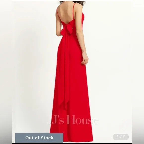 JJ House Red Chiffon Maxi Dress Size 6