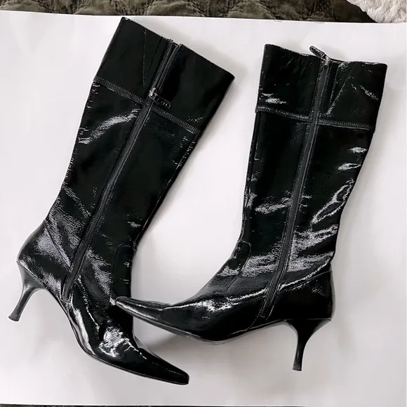 Joan &amp; David circa leather black patent boots Size 9