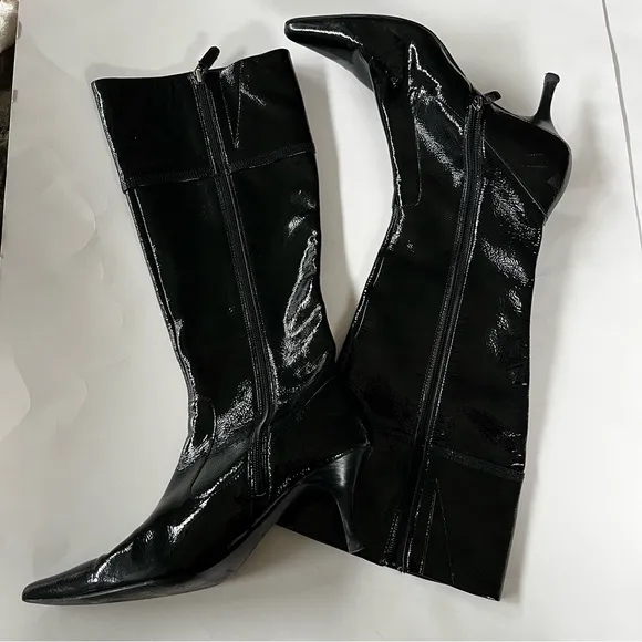 Joan &amp; David circa leather black patent boots Size 9