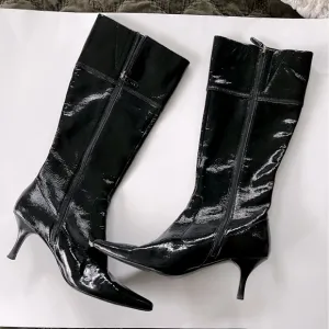 Joan &amp; David circa leather black patent boots Size 9