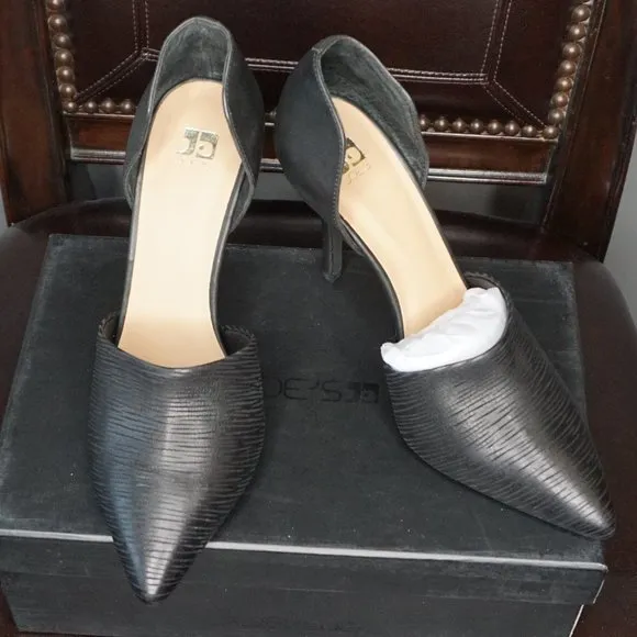 Joe's Jeans Hero Black Leather Stiletto Pointed High Heels NWT