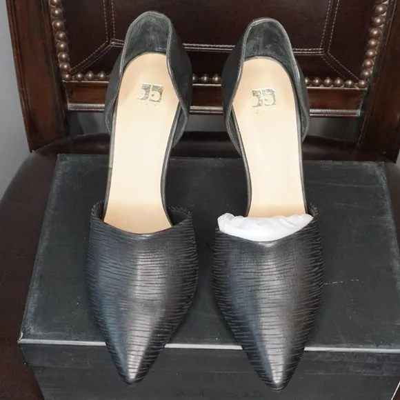 Joe's Jeans Hero Black Leather Stiletto Pointed High Heels NWT