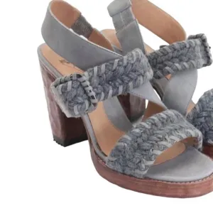 JOHN FLUEVOG Women's Hopscotch Tuggawar Strappy Heeled Sandal Blue Size 7.5