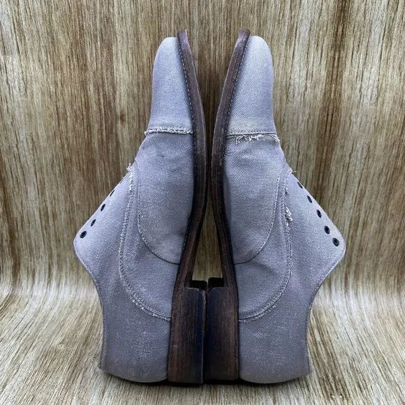 John Varvatos Dress Shoes Mens Size 13 Grey Canvas Cap Toe Oxfords Made in Italy