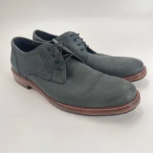 John Varvatos Leather Lace Up Oxfords Derby Shoes Grey Blue Mens Size 10