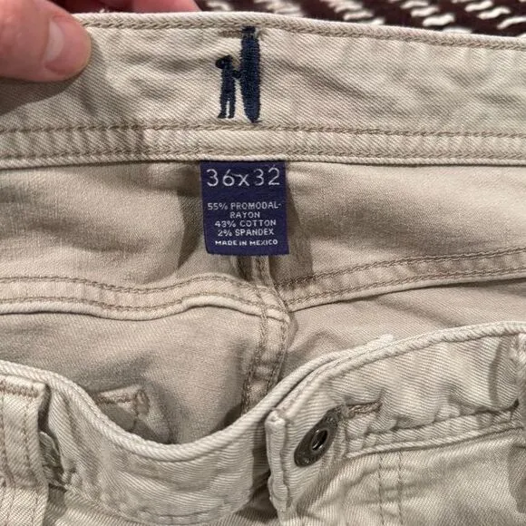 Johnnie-O Slim‎ Fit Jeans Beige Casual Pants Size 36x32
