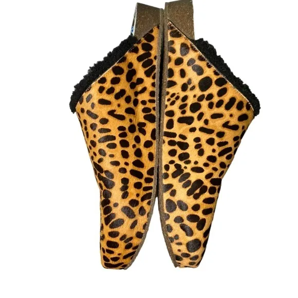 Johnny Was Cheetah Print Calf Hair Mule Slides