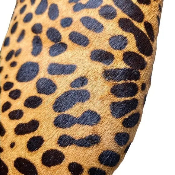 Johnny Was Cheetah Print Calf Hair Mule Slides