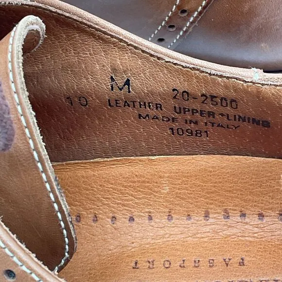 Johnson &amp; Murphy‎ Passport Dress Shoes Oxfords Brown Leather Italy Made Size 10