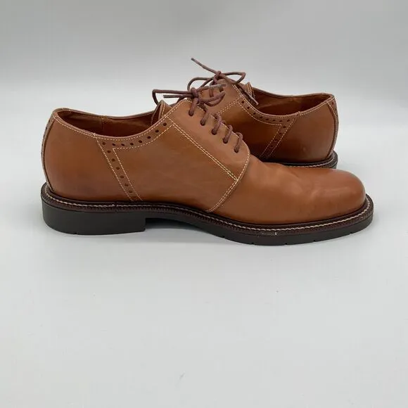 Johnson &amp; Murphy‎ Passport Dress Shoes Oxfords Brown Leather Italy Made Size 10