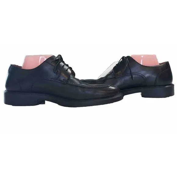 Johnston &amp; Murphy 020-5661 Black Leather Apron Toe Dress Oxfords Mens Size 9.5