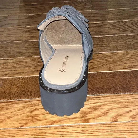 Johnston &amp; Murphy Alice Suede Fringe Mules Dark Gray Women’s Size 8