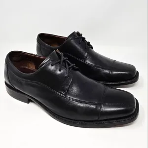 Johnston &amp; Murphy Dobson Black Leather Cap Toe Sheepskin Lining Mens Size US 11