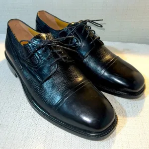 Johnston &amp; Murphy Genuine Deerskin Black Cap Toe Oxfords Men’s Sz 9W Excellent