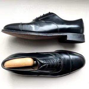 Johnston &amp; Murphy Melton Cap Toe Black Leather Lace Up Oxford  Men’s 10 D B