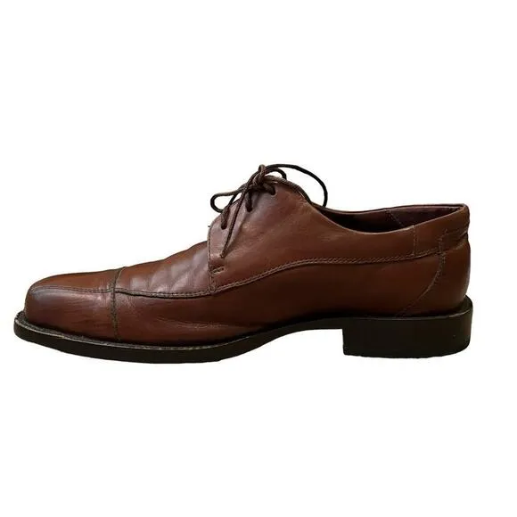 Johnston &amp; Murphy Men’s Leather Cap Toe Oxfords Dress Shoes Tan Size 8.5